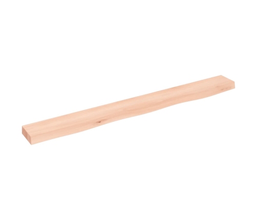 Estante de pared madera maciza de roble sin tratar 100x10x4 cm