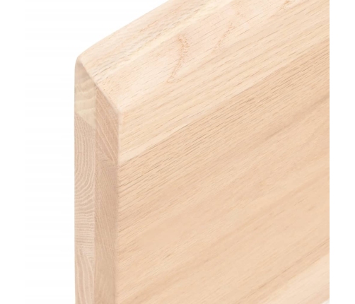 Estante de pared madera maciza de roble sin tratar 100x10x4 cm