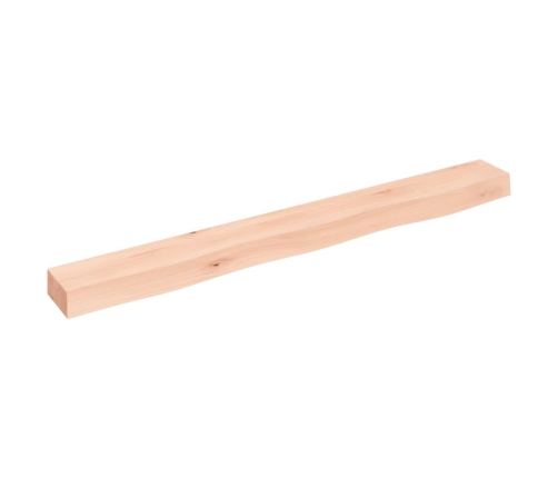 Estante de pared madera maciza de roble sin tratar 100x10x6 cm