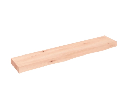 Estante de pared madera maciza de roble sin tratar 100x20x6 cm