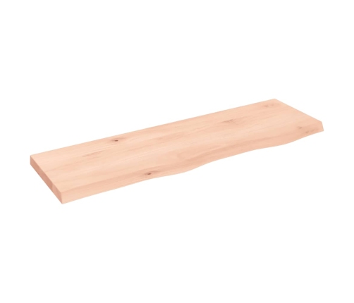 Estante de pared madera maciza roble sin tratar 100x30x(2-4) cm