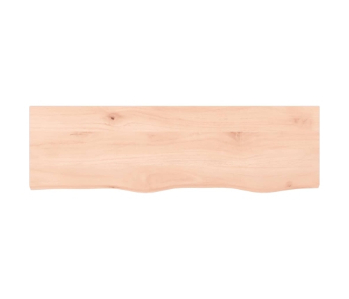 Estante de pared madera maciza roble sin tratar 100x30x(2-6) cm