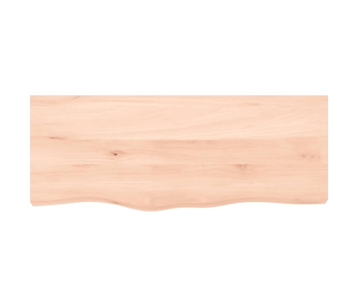 Estante de pared madera maciza de roble sin tratar 100x40x2 cm