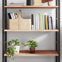 Estante de pared madera maciza de roble sin tratar 100x40x2 cm