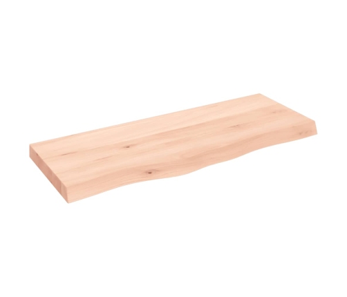 Estante de pared madera maciza roble sin tratar 100x40x(2-6) cm