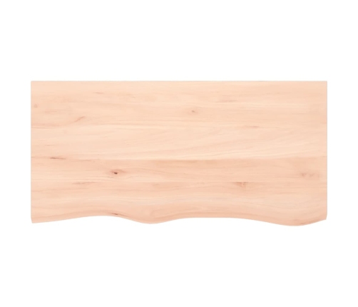 Estante de pared madera maciza de roble sin tratar 100x50x2 cm