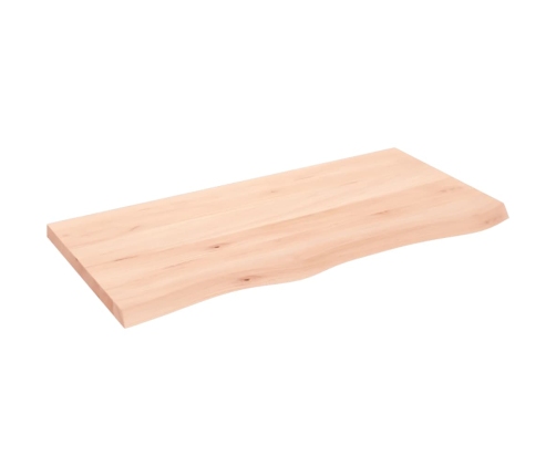 vidaXL Estante de pared madera maciza roble sin tratar 100x50x(2-4) cm