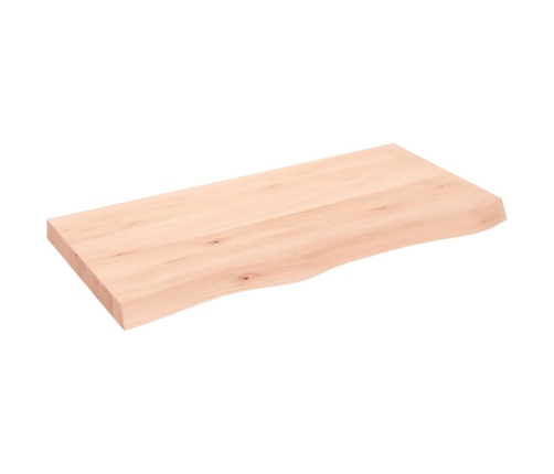 Estante de pared madera maciza roble sin tratar 100x50x(2-6) cm