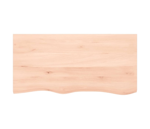 Estante de pared madera maciza roble sin tratar 100x50x(2-6) cm