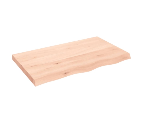 Estante de pared madera maciza roble sin tratar 100x60x(2-6) cm