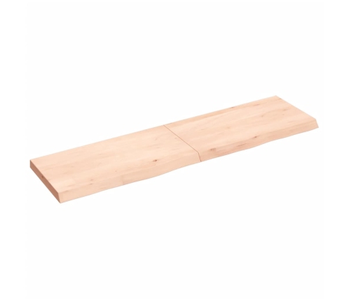 Estante de pared madera maciza roble sin tratar 120x30x(2-4) cm