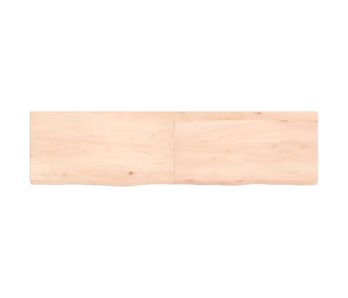 Estante de pared madera maciza roble sin tratar 120x30x(2-4) cm