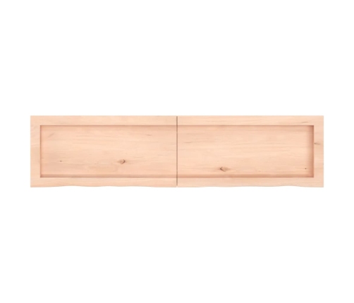 Estante de pared madera maciza roble sin tratar 120x30x(2-4) cm