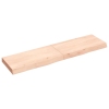 Estante de pared madera maciza roble sin tratar 120x30x(2-6) cm