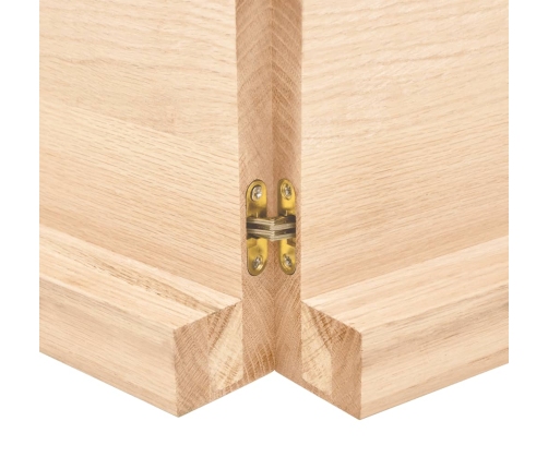 Estante de pared madera maciza roble sin tratar 120x30x(2-6) cm