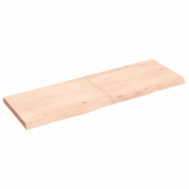 Estante de pared madera maciza roble sin tratar 120x40x(2-4) cm