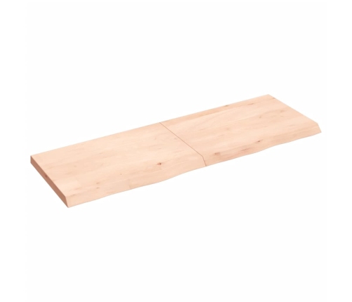 Estante de pared madera maciza roble sin tratar 120x40x(2-4) cm