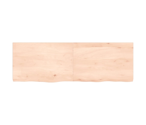 Estante de pared madera maciza roble sin tratar 120x40x(2-4) cm