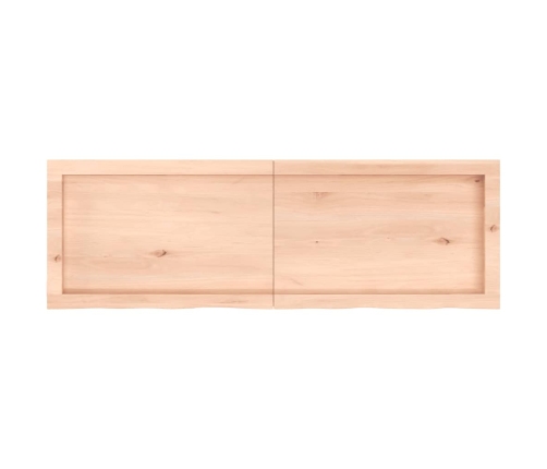 Estante de pared madera maciza roble sin tratar 120x40x(2-4) cm