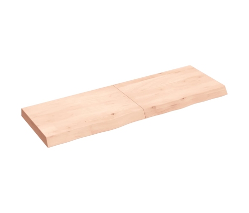 Estante de pared madera maciza roble sin tratar 120x40x(2-6) cm