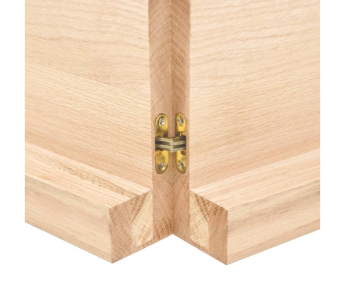 Estante de pared madera maciza roble sin tratar 120x40x(2-6) cm