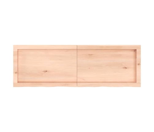 Estante de pared madera maciza roble sin tratar 120x40x(2-6) cm