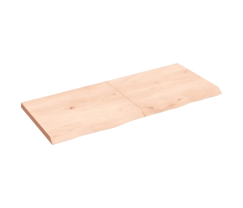 Estante de pared madera maciza roble sin tratar 120x50x(2-4) cm