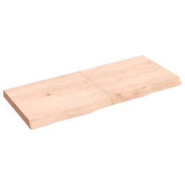 Estante de pared madera maciza roble sin tratar 120x50x(2-6) cm