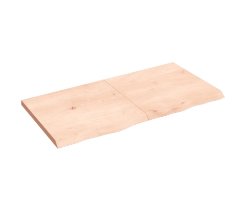 Estante de pared madera maciza roble sin tratar 120x60x(2-4) cm