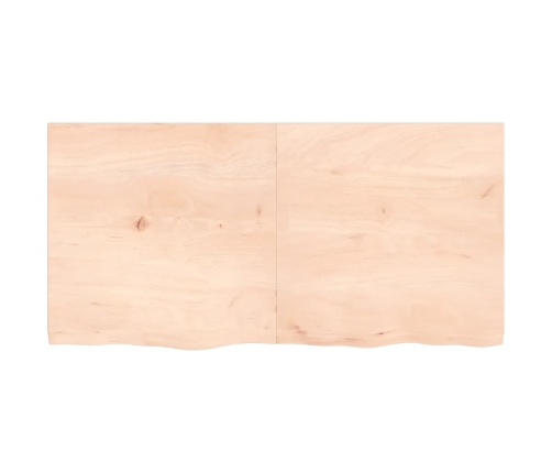 Estante de pared madera maciza roble sin tratar 120x60x(2-4) cm