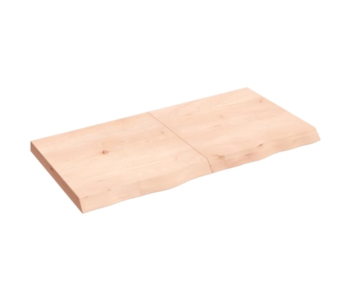 Estante de pared madera maciza roble sin tratar 120x60x(2-6) cm