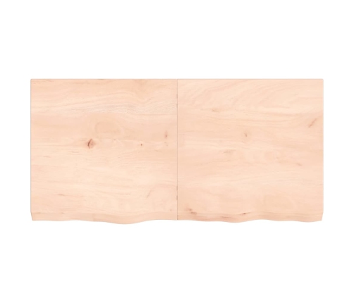 Estante de pared madera maciza roble sin tratar 120x60x(2-6) cm