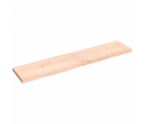 Estante de pared madera maciza roble sin tratar 140x30x(2-4) cm