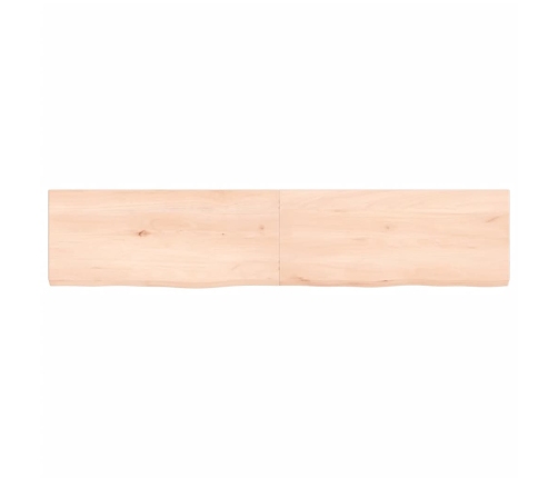 Estante de pared madera maciza roble sin tratar 140x30x(2-4) cm