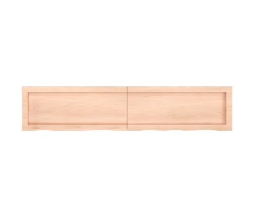 Estante de pared madera maciza roble sin tratar 140x30x(2-4) cm