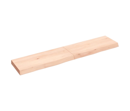 vidaXL Estante de pared madera maciza roble sin tratar 140x30x(2-6) cm