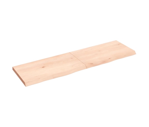 Estante de pared madera maciza roble sin tratar 140x40x(2-4) cm