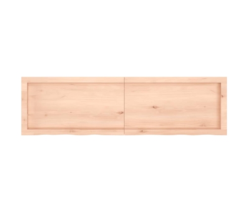 Estante de pared madera maciza roble sin tratar 140x40x(2-4) cm