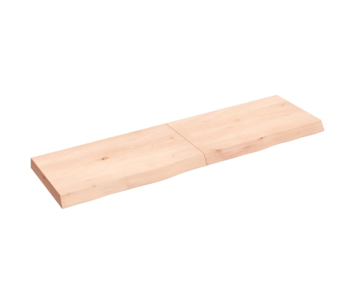 Estante de pared madera maciza roble sin tratar 140x40x(2-6) cm