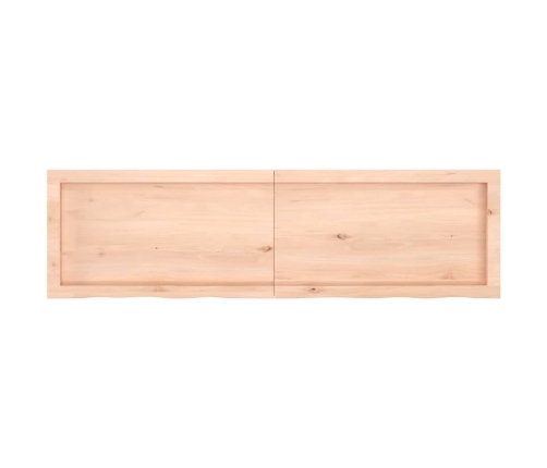 Estante de pared madera maciza roble sin tratar 140x40x(2-6) cm