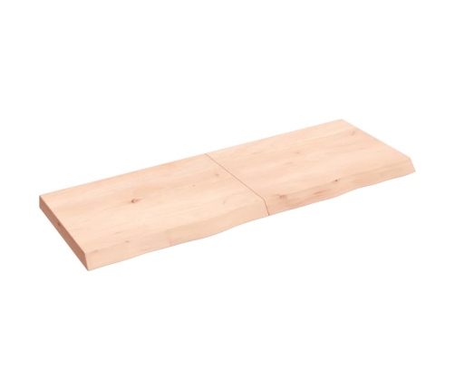 vidaXL Estante de pared madera maciza roble sin tratar 140x50x(2-6) cm