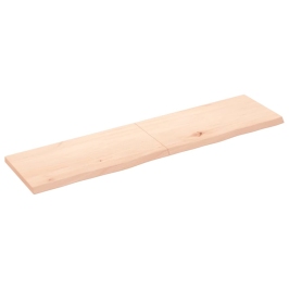 Estante de pared madera maciza roble sin tratar 160x40x(2-4) cm