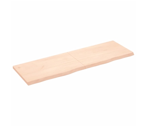 Estante de pared madera maciza roble sin tratar 160x50x(2-4) cm