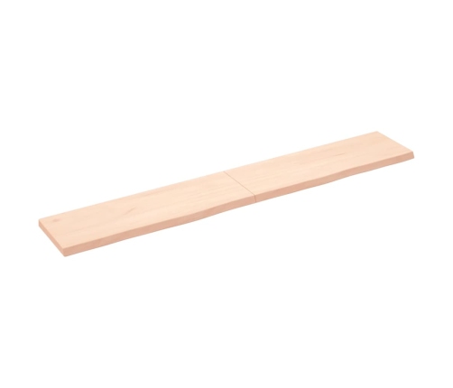 Estante de pared madera maciza roble sin tratar 180x30x(2-4) cm