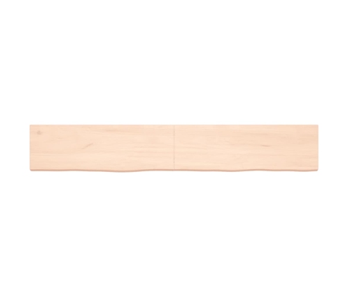 Estante de pared madera maciza roble sin tratar 180x30x(2-4) cm