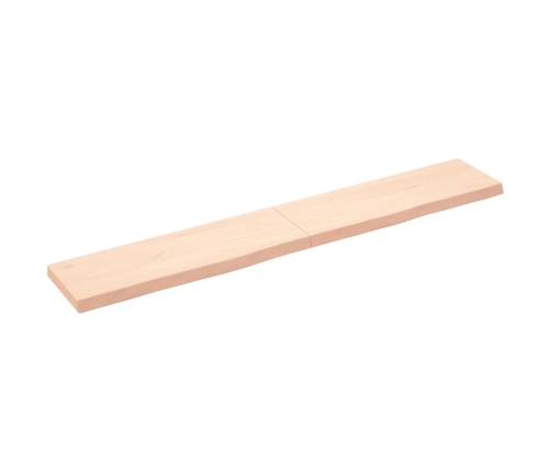 Estante de pared madera maciza roble sin tratar 180x30x(2-6) cm