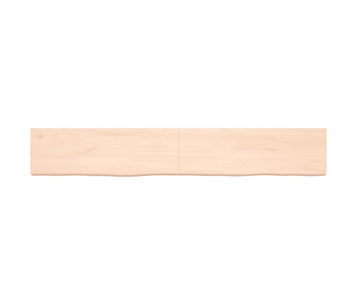 Estante de pared madera maciza roble sin tratar 180x30x(2-6) cm