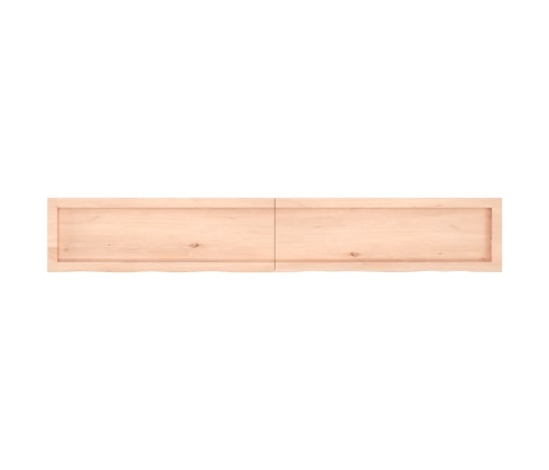 Estante de pared madera maciza roble sin tratar 180x30x(2-6) cm