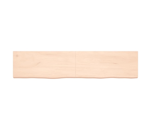 Estante de pared madera maciza roble sin tratar 180x40x(2-6) cm