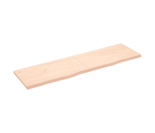 Estante de pared madera maciza roble sin tratar 180x50x(2-4) cm